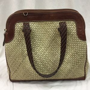 Leather and Straw Dillard’s Purse